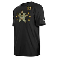 T-shirt noir New Era pour hommes des Houston Astros 2024 de la Journée forces armées