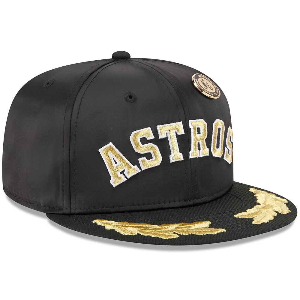 Men's New Era  Black Houston Astros 2025 59FIFTY Day Gold Leaf Fitted Hat