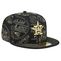 Casquette ajustée 59FIFTY Day Allover des Houston Astros New Era noire pour hommes