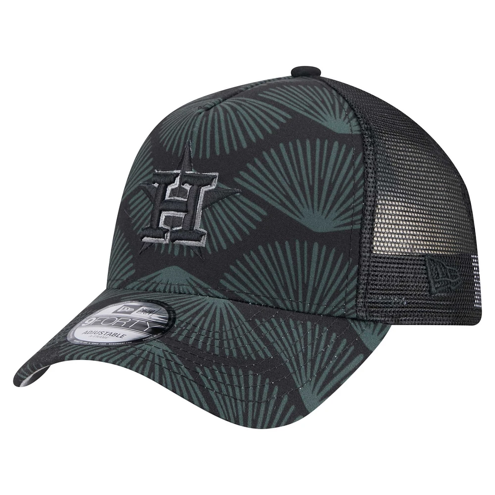 Casquette ajustable 9FORTY A-Frame Trucker noire des Astros de Houston de New Era pour homme