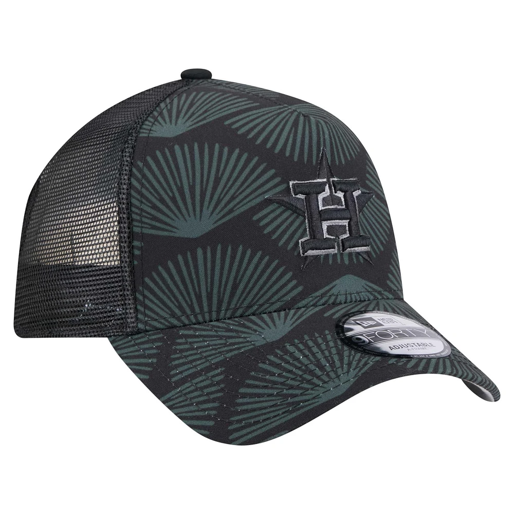 Casquette ajustable 9FORTY A-Frame Trucker noire des Astros de Houston de New Era pour homme