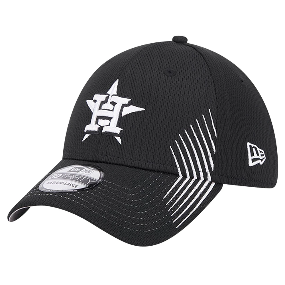 Men's New Era Black Houston Astros Active Dash Mark 39THIRTY Flex Hat