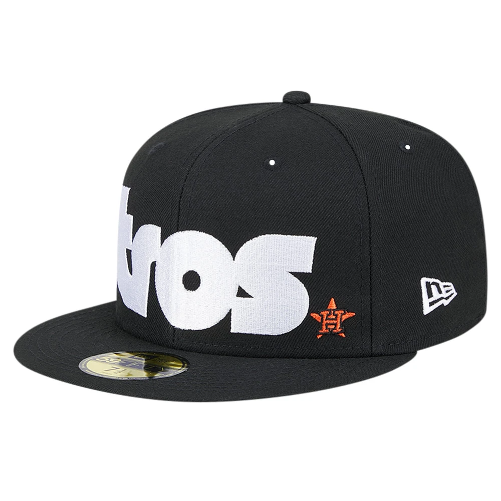 Casquette ajustée 59FIFTY sous-visière à carreaux noire Houston Astros New Era pour hommes