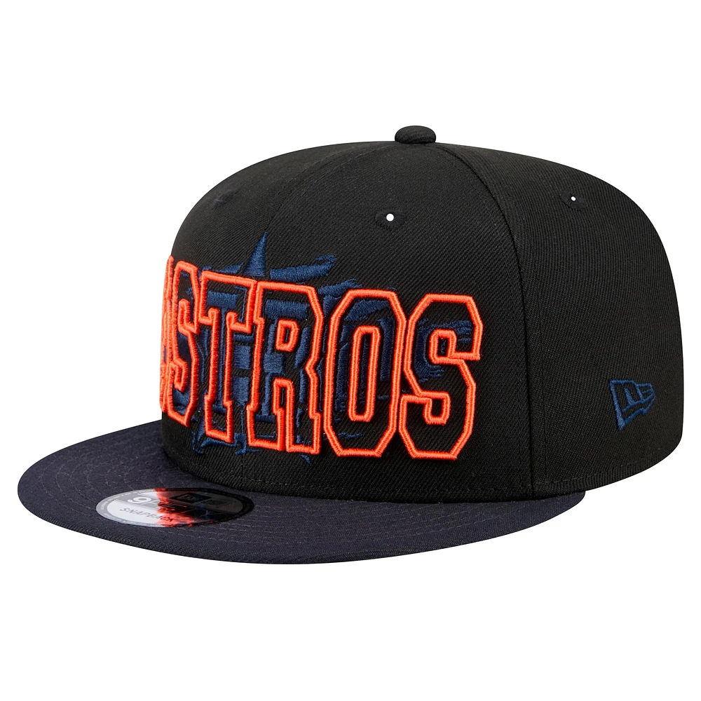 Casquette à visière plate noire Houston Astros 9FIFTY de New Era pour homme