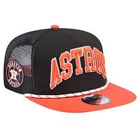 Men's New Era Black Houston Astros Throwback Meshback Golfer Hat