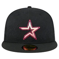 Casquette ajustée noire Houston Astros Koi 59FIFTY New Era pour homme