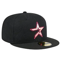 Casquette ajustée noire Houston Astros Koi 59FIFTY New Era pour homme