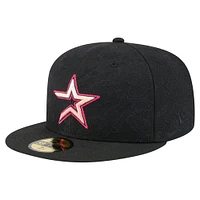 Casquette ajustée noire Houston Astros Koi 59FIFTY New Era pour homme
