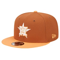 Men's New Era Brown Houston Astros Spring Color Two-Tone 9FIFTY Snapback Hat