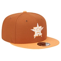 Men's New Era Brown Houston Astros Spring Color Two-Tone 9FIFTY Snapback Hat