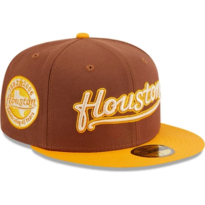 Casquette ajustée 59FIFTY New Era pour hommes des Houston Astros Tiramisu marron