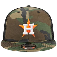 Men's New Era Camo Houston Astros Woodland Camo Trucker 9FIFTY Snapback Hat