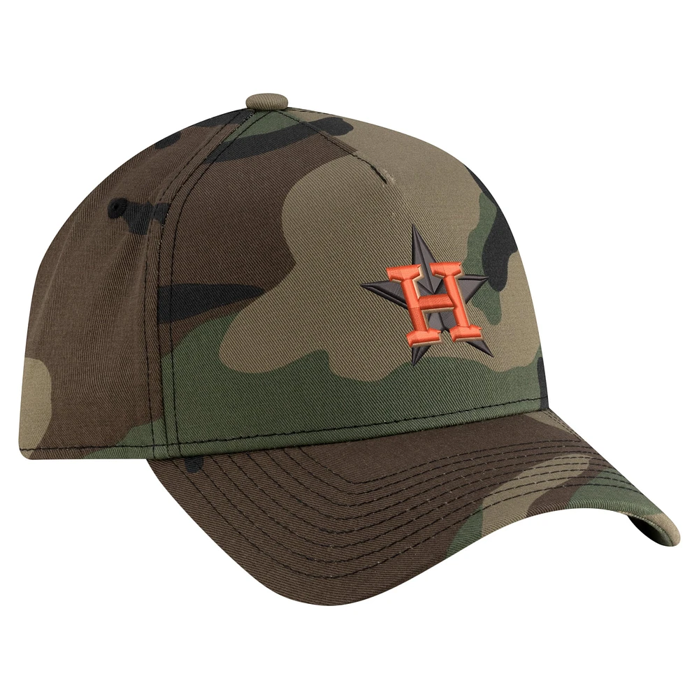 Men's New Era Camo Houston Astros Woodland Team Pop 9FORTY A-Frame Adjustable Hat