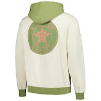 Men's New Era Cream/Green Houston Astros Color Pop Pullover Hoodie