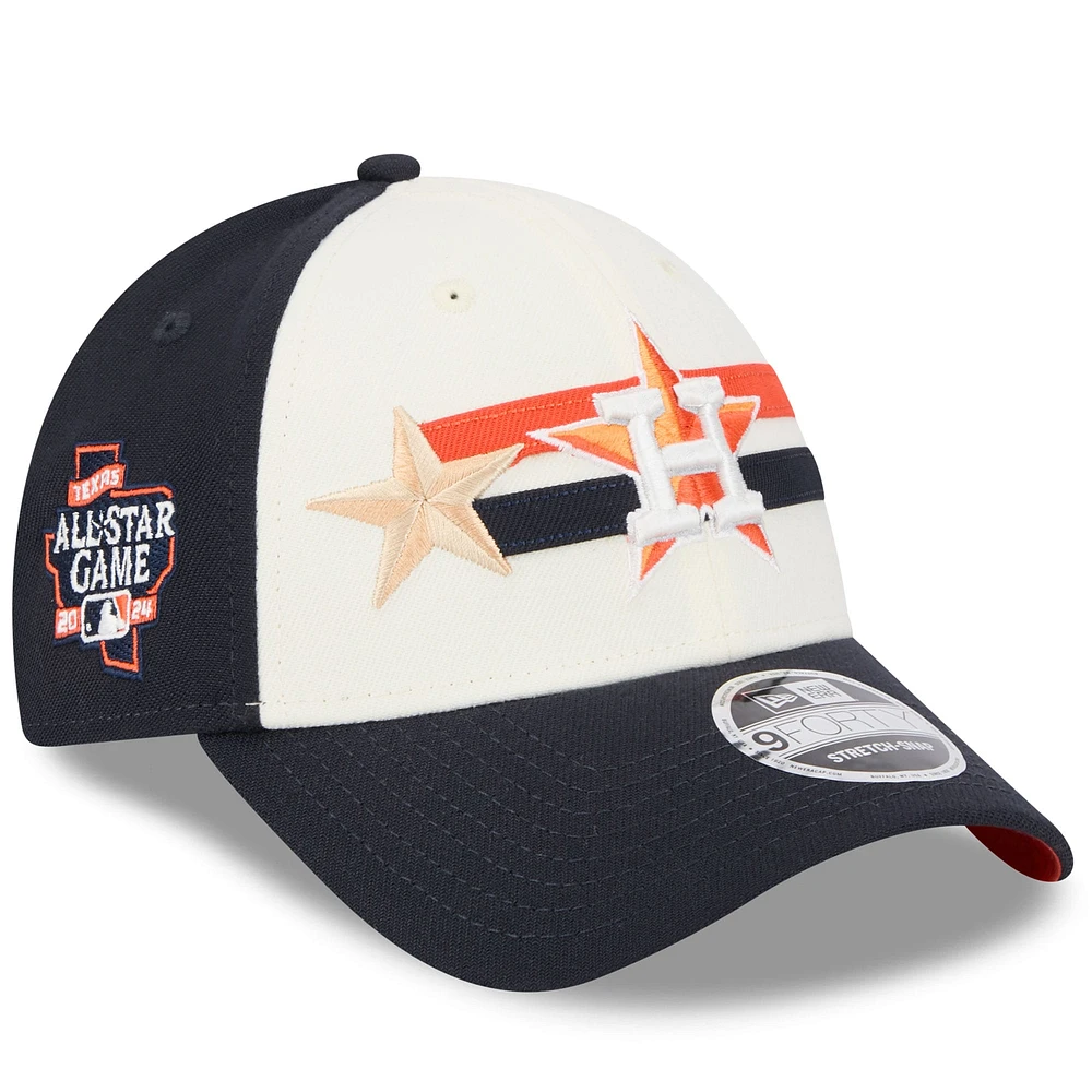 Men's New Era  Cream/Navy Houston Astros 2024 MLB All-Star Game  9FORTY Adjustable Hat