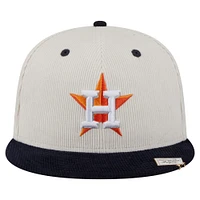 Men's New Era Cream/Navy Houston Astros Two-Tone Corduroy 59FIFTY Fitted Hat