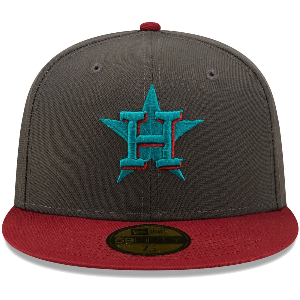 Men's New Era Graphite/Cardinal Houston Astros 50th Anniversary Titlewave 59FIFTY - Fitted Hat