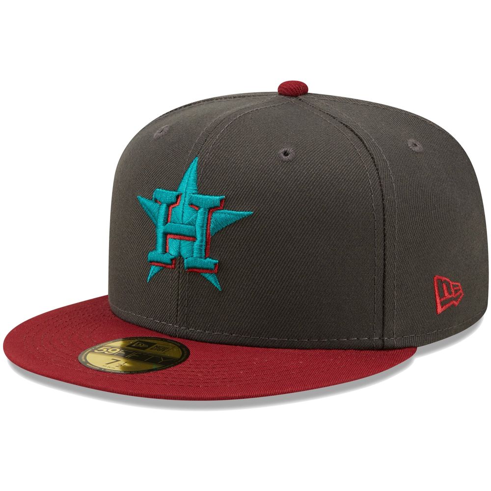 Men's New Era Graphite/Cardinal Houston Astros 50th Anniversary Titlewave 59FIFTY - Fitted Hat