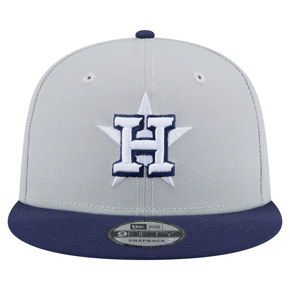 Men's New Era Gray/Navy Houston Astros 2-Tone Color Pack 9FIFTY Snapback Hat