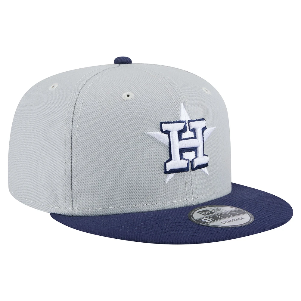 Men's New Era Gray/Navy Houston Astros 2-Tone Color Pack 9FIFTY Snapback Hat