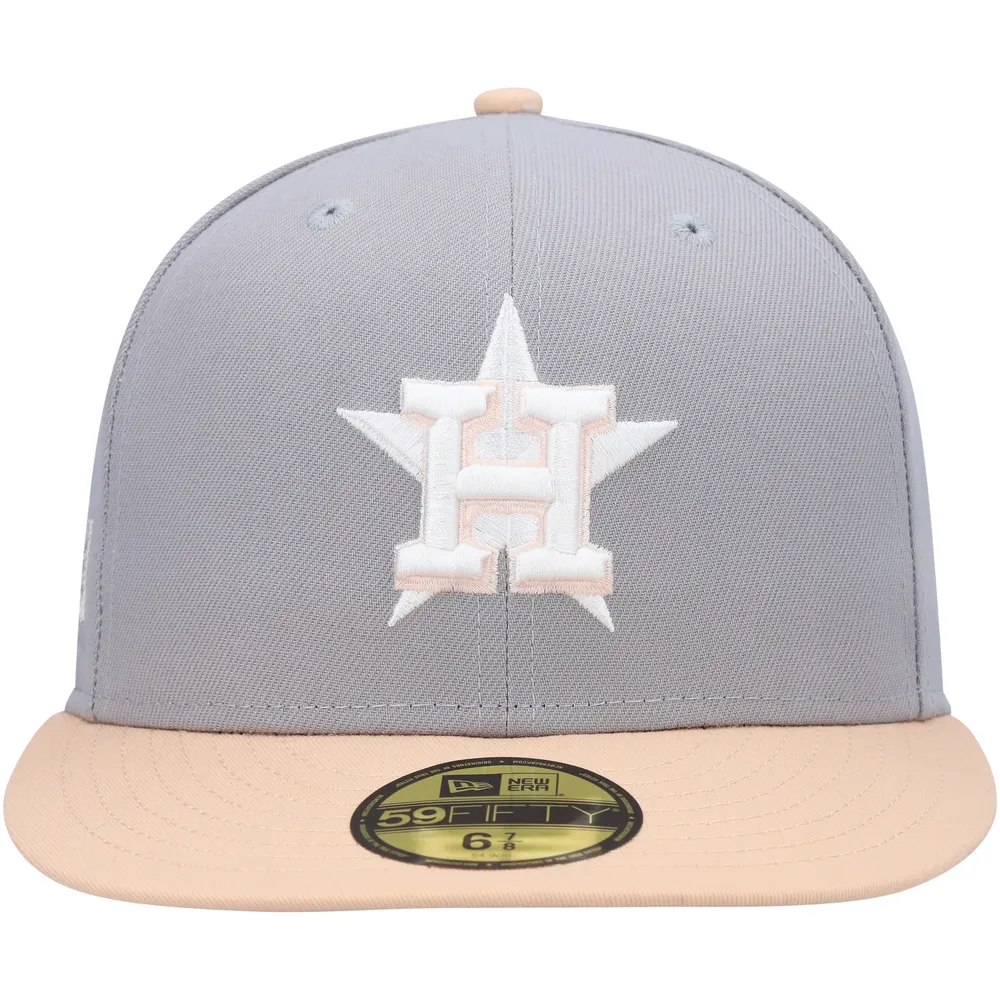 Men's New Era Gray/Peach Houston Astros 2004 MLB All-Star Game Purple Undervisor 59FIFTY Fitted Hat