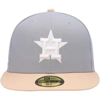 Men's New Era Gray/Peach Houston Astros 2004 MLB All-Star Game Purple Undervisor 59FIFTY Fitted Hat