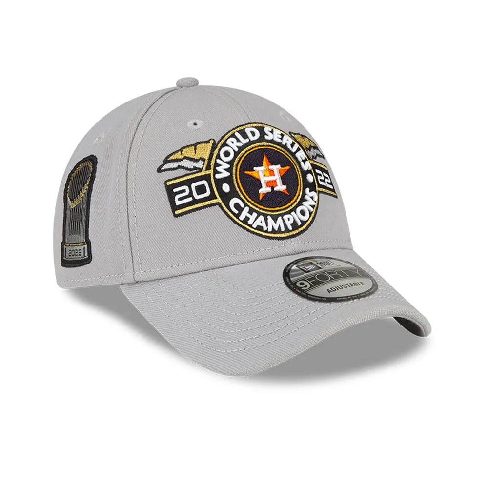 Houston Astros 2022 World Series Champions 9FORTY Snapback Hat, Gray, by New Era