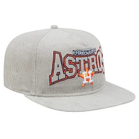 Casquette de golf à visière snapback en velours côtelé Houston Astros gris New Era pour homme