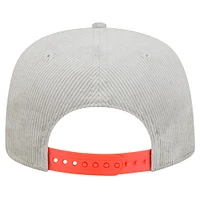 Casquette de golf à visière snapback en velours côtelé Houston Astros gris New Era pour homme