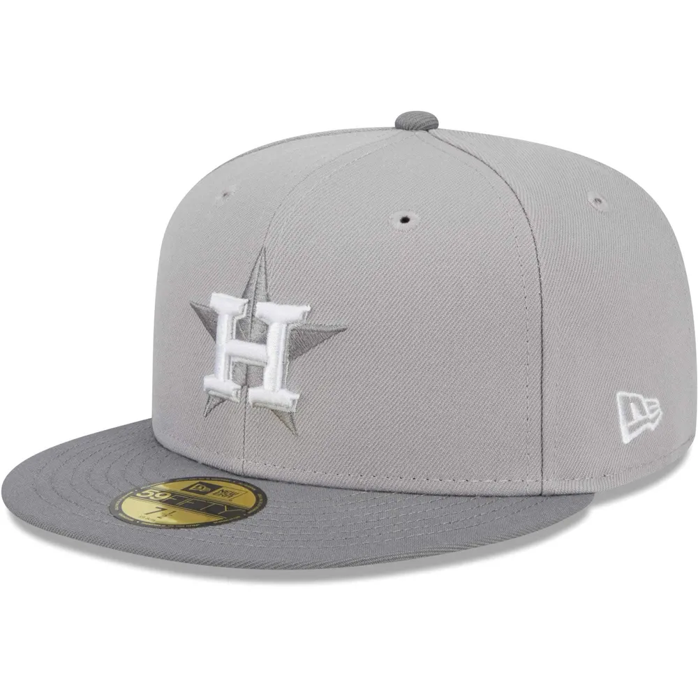 New Era Men's New Era Gray Houston Astros Green Undervisor 59FIFTY Fitted  Hat