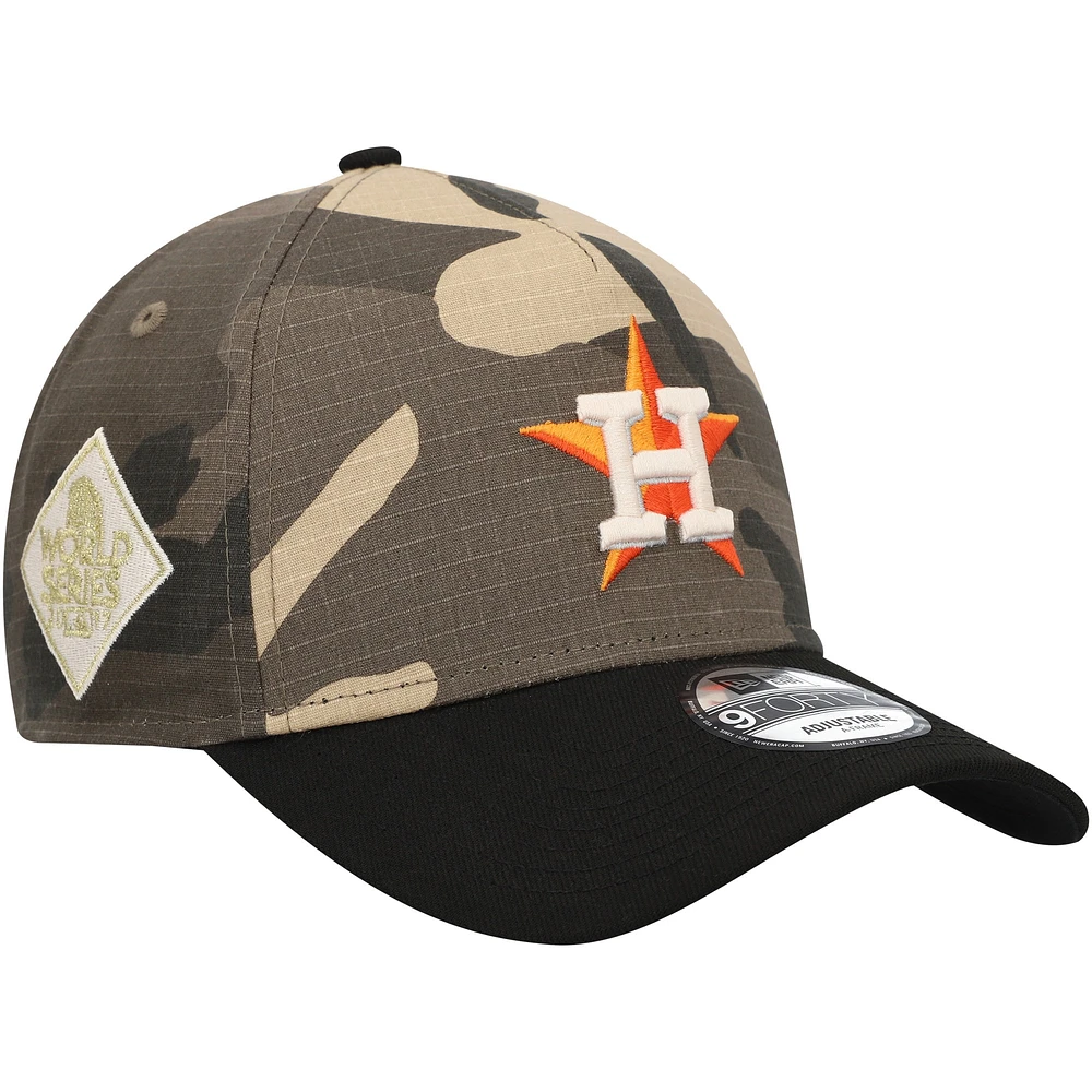 Casquette réglable New Era Houston Astros Camo Crown A-Frame 9FORTY pour hommes