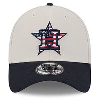 Men's New Era  Khaki/Black Houston Astros 2024 Fourth of July 39THIRTY Flex Hat