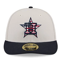 Men's New Era  Khaki/Black Houston Astros 2024 Fourth of July Low Profile 59FIFTY Fitted Hat