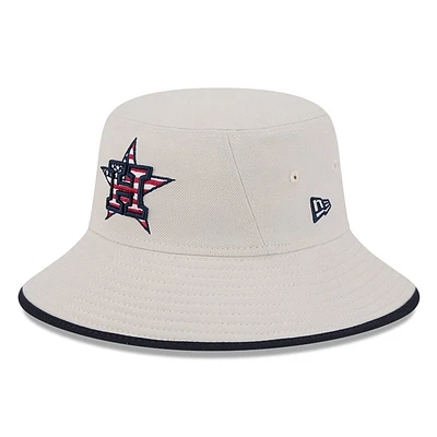 Men's New Era  Khaki Houston Astros 2024 Fourth of July Bucket Hat