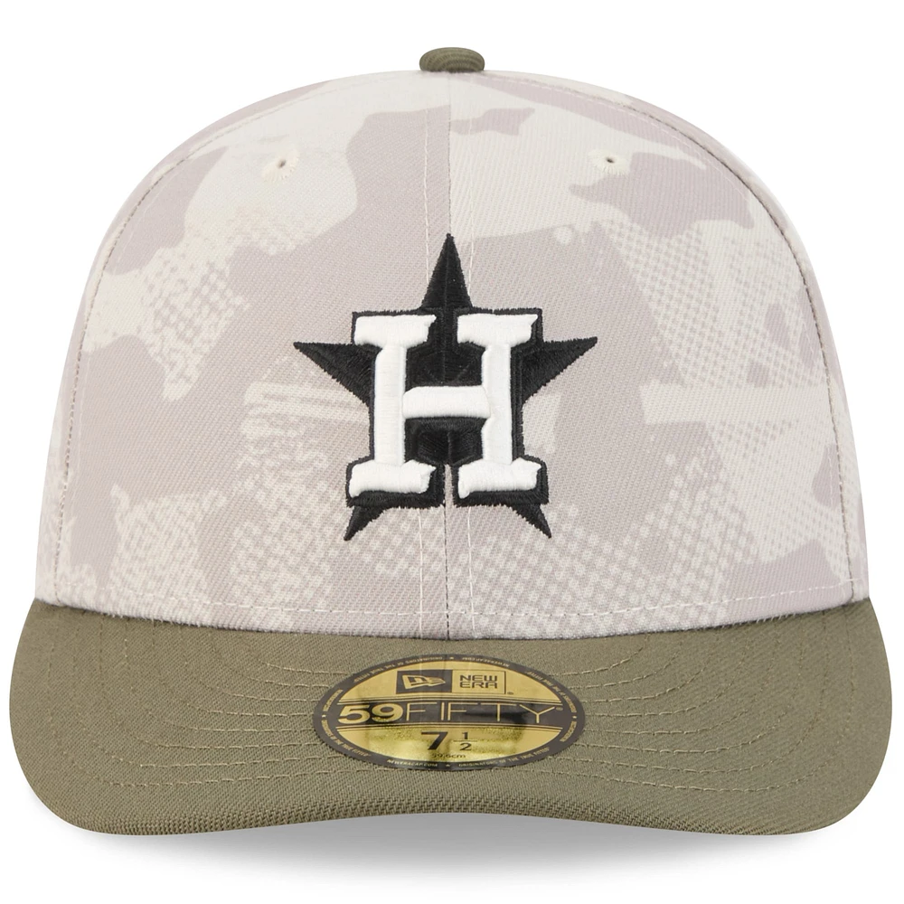 Men's New Era Light Beige/Olive Houston Astros 2025 Armed Forces Day 59FIFTY Fitted Hat
