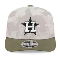 Casquette extensible à boutons-pression 9SEVENTY pour homme, motif Houston Astros 2025 Armed Forces Day, beige clair/olive, New Era