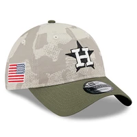 Men's New Era Light Beige/Olive Houston Astros 2025 Armed Forces Day 9TWENTY Adjustable Hat