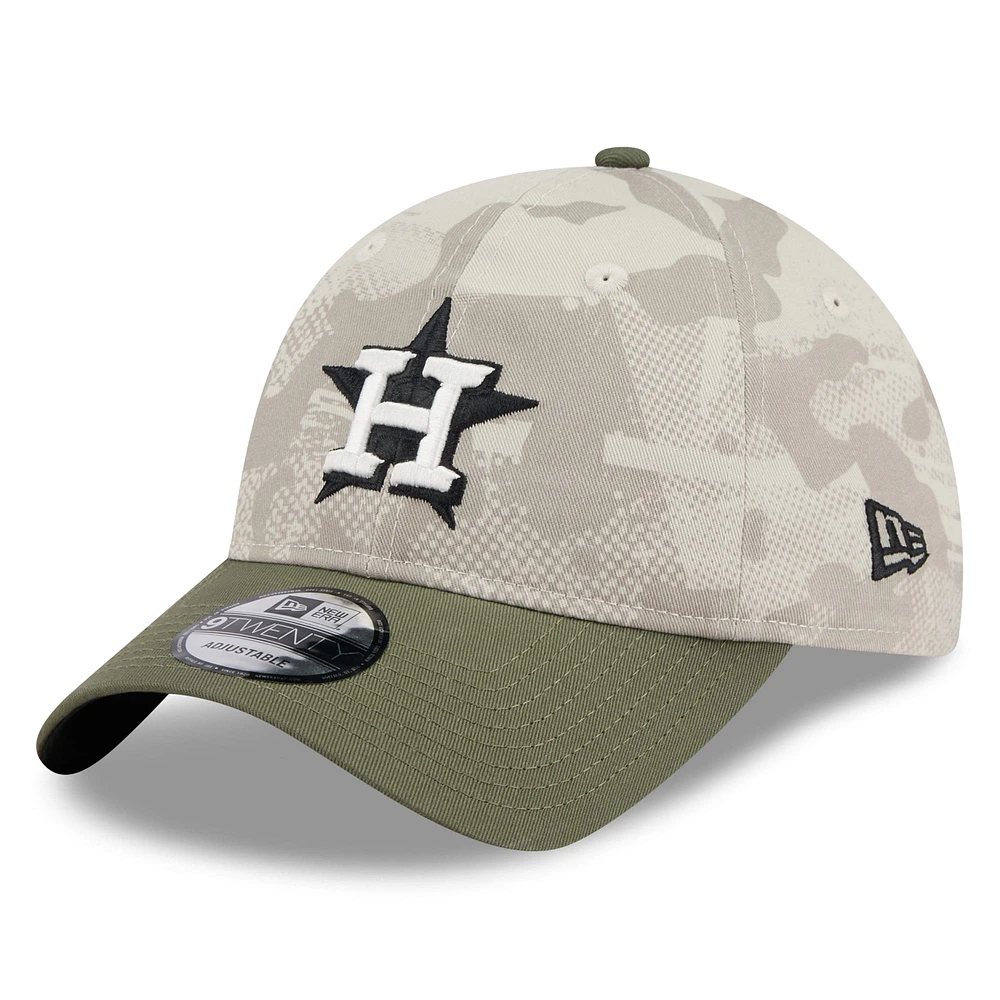 Men's New Era Light Beige/Olive Houston Astros 2025 Armed Forces Day 9TWENTY Adjustable Hat