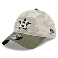 Men's New Era Light Beige/Olive Houston Astros 2025 Armed Forces Day 9TWENTY Adjustable Hat