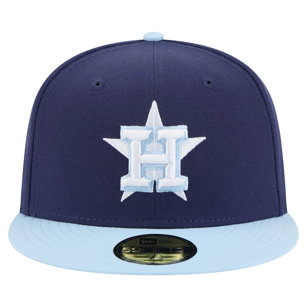 Casquette ajustée bicolore 59FIFTY New Era bleu marine/bleu clair pour homme des Astros de Houston