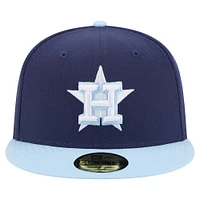 Casquette ajustée bicolore 59FIFTY New Era bleu marine/bleu clair pour homme des Astros de Houston