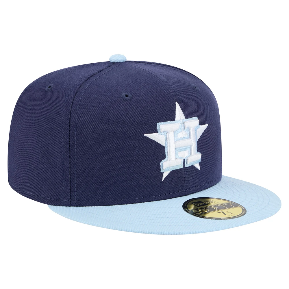 Casquette ajustée bicolore 59FIFTY New Era bleu marine/bleu clair pour homme des Astros de Houston