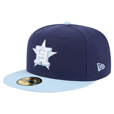 Casquette ajustée bicolore 59FIFTY New Era bleu marine/bleu clair pour homme des Astros de Houston
