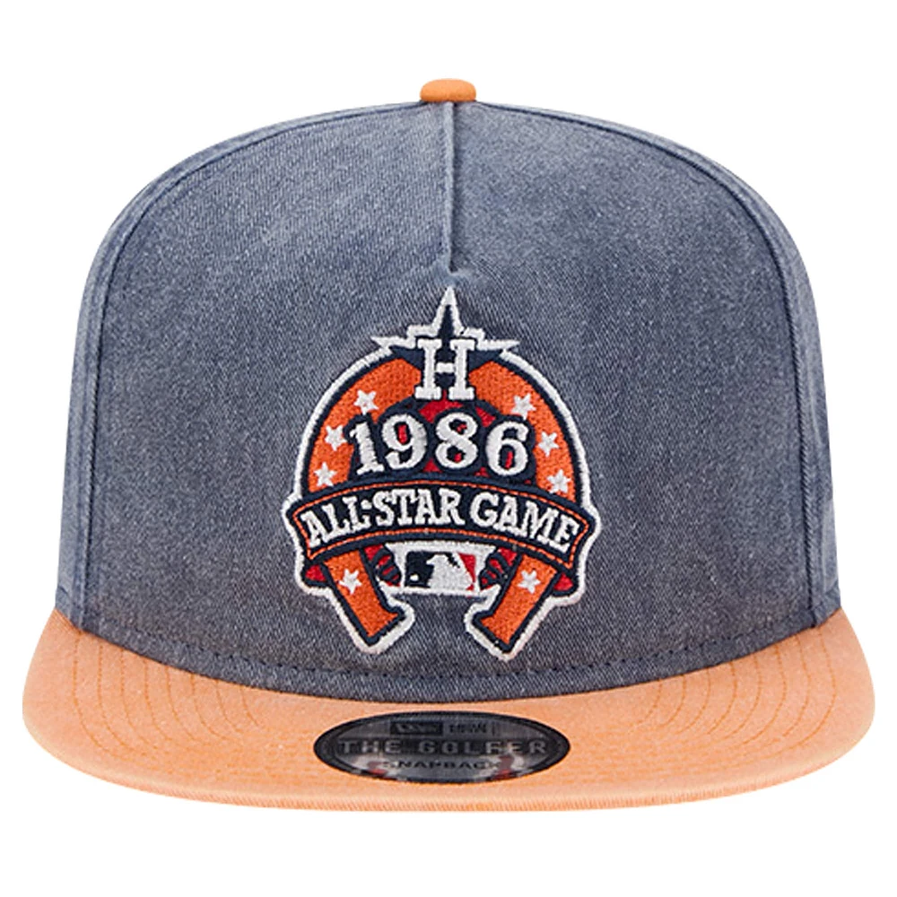 Men's New Era Navy/Orange Houston Astros 1986 MLB All-Star Game Pigment Dye Golfer Snapback Hat