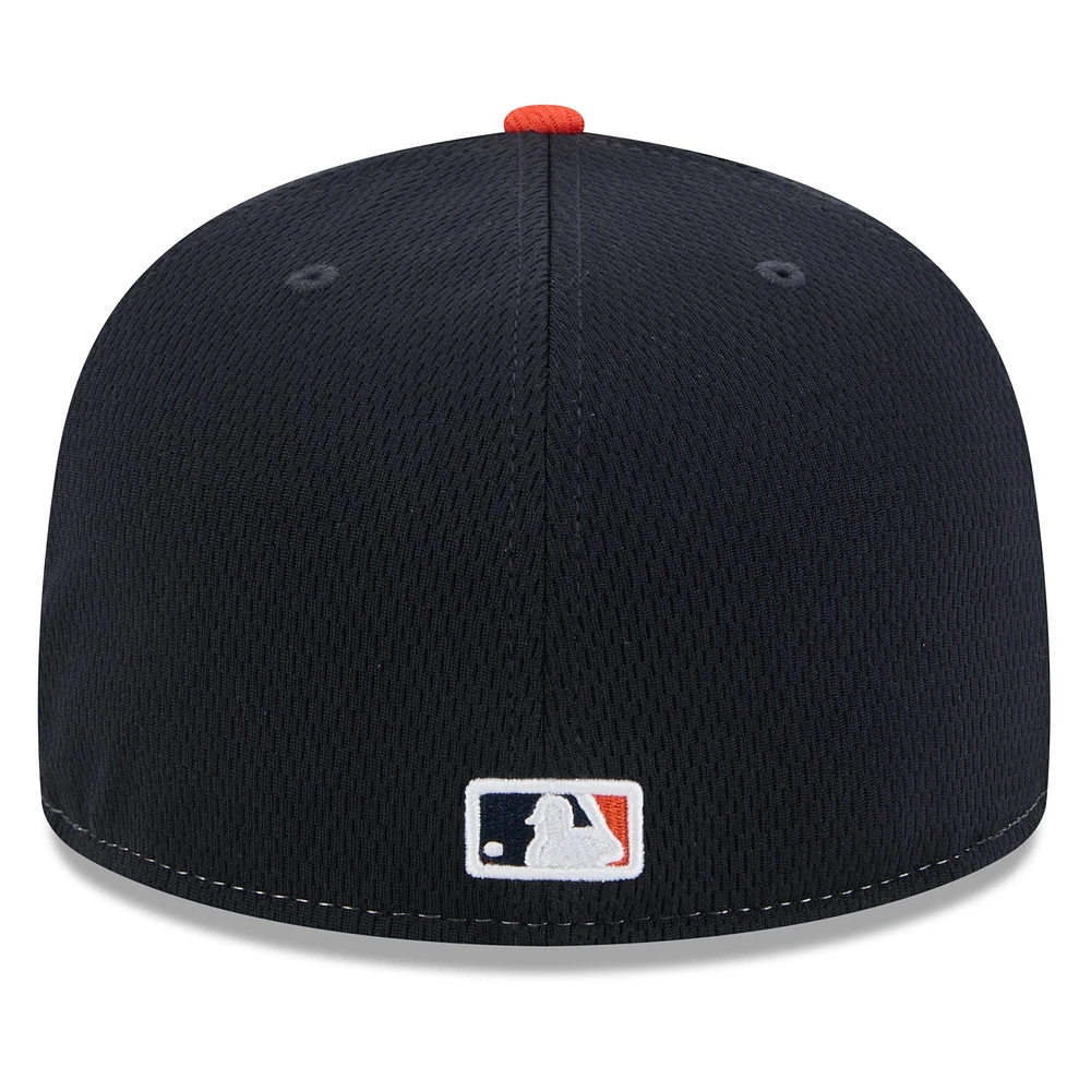 Men's New Era Navy/Orange Houston Astros 2025 MLB Clubhouse 59FIFTY Fitted Hat