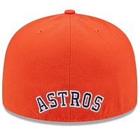 Casquette ajustée 59FIFTY New Era pour hommes, bleu marine/orange, Houston Astros Gameday Sideswipe