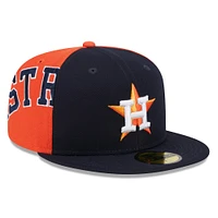 Casquette ajustée 59FIFTY New Era pour hommes, bleu marine/orange, Houston Astros Gameday Sideswipe