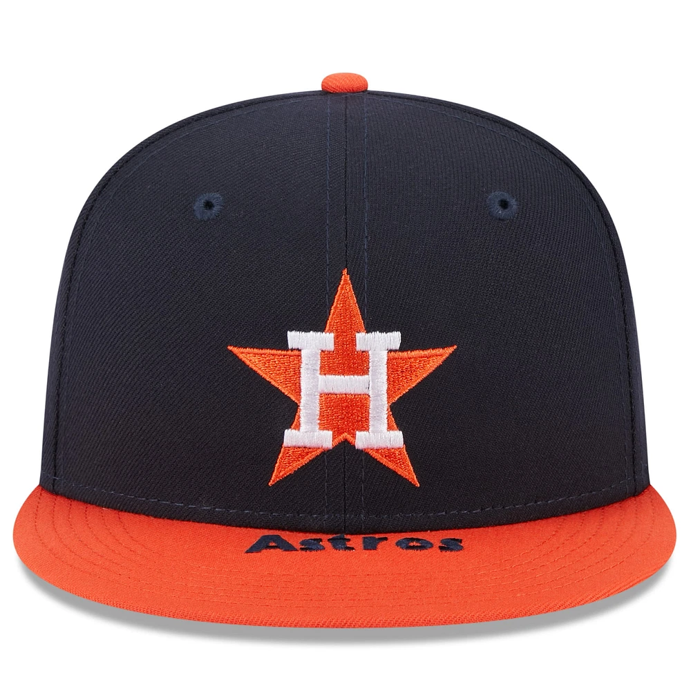 Casquette ajustée 59FIFTY New Era pour hommes, bleu marine/orange, Houston Astros On Deck