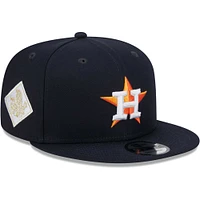 Casquette Snapback 9FIFTY pour homme avec écusson latéral des Houston Astros 2017 World Series New Era bleu marine