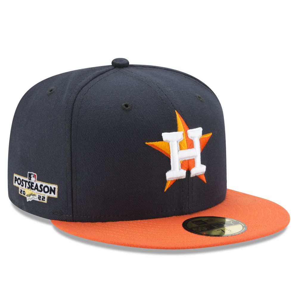 Men's New Era Navy Houston Astros 2022 Postseason Road Side Patch 59FIFTY Fitted Hat